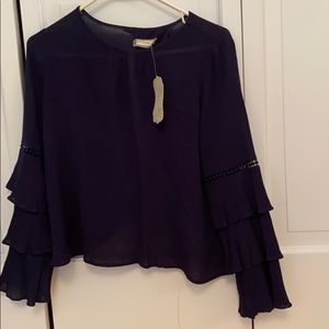 Navy blue flowy top